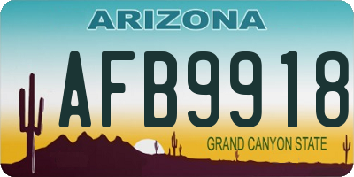 AZ license plate AFB9918