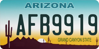 AZ license plate AFB9919