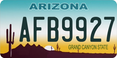 AZ license plate AFB9927