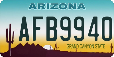 AZ license plate AFB9940