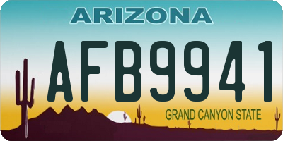 AZ license plate AFB9941