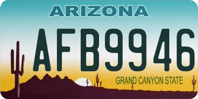AZ license plate AFB9946