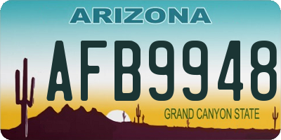 AZ license plate AFB9948