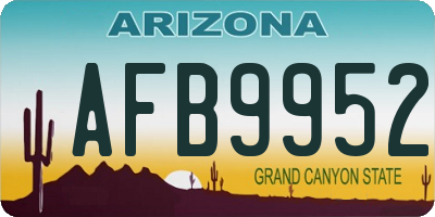 AZ license plate AFB9952