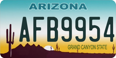 AZ license plate AFB9954