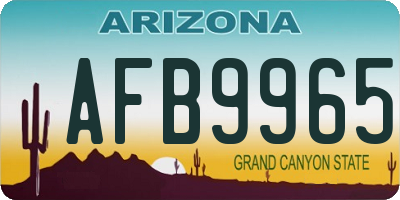 AZ license plate AFB9965