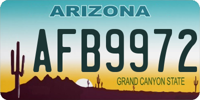 AZ license plate AFB9972