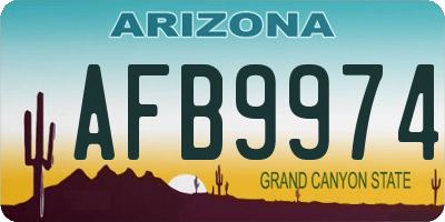 AZ license plate AFB9974