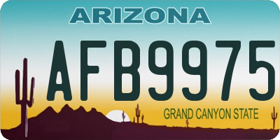 AZ license plate AFB9975