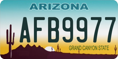 AZ license plate AFB9977