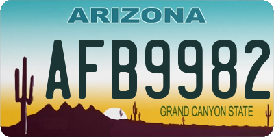 AZ license plate AFB9982