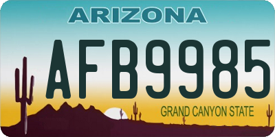 AZ license plate AFB9985