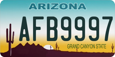 AZ license plate AFB9997