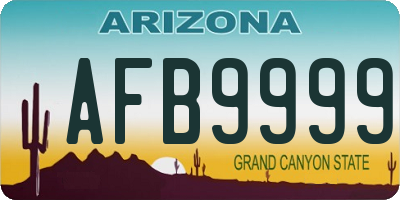 AZ license plate AFB9999
