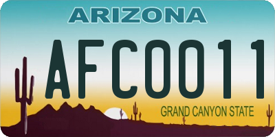 AZ license plate AFC0011