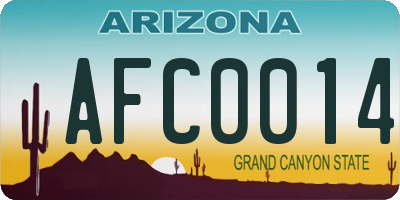 AZ license plate AFC0014