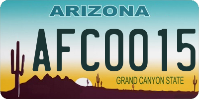 AZ license plate AFC0015