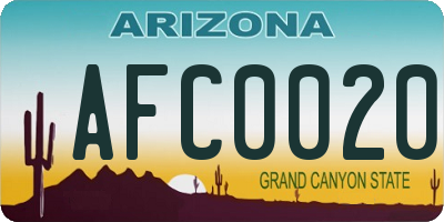 AZ license plate AFC0020