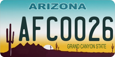 AZ license plate AFC0026