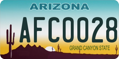 AZ license plate AFC0028