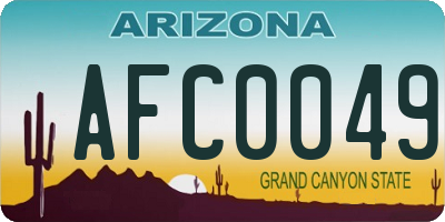 AZ license plate AFC0049