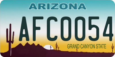 AZ license plate AFC0054