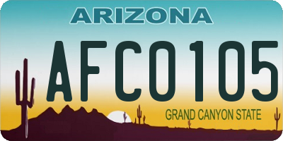 AZ license plate AFC0105