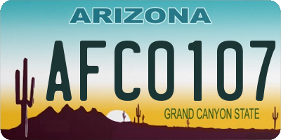 AZ license plate AFC0107