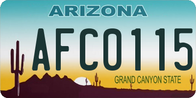 AZ license plate AFC0115