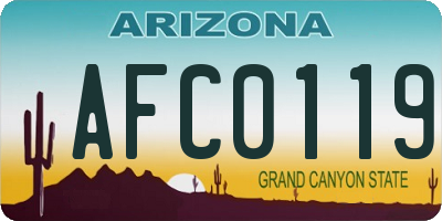 AZ license plate AFC0119