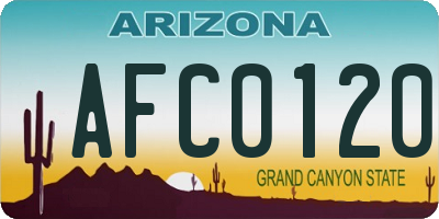 AZ license plate AFC0120