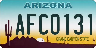 AZ license plate AFC0131