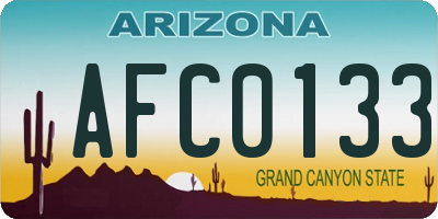 AZ license plate AFC0133