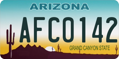 AZ license plate AFC0142