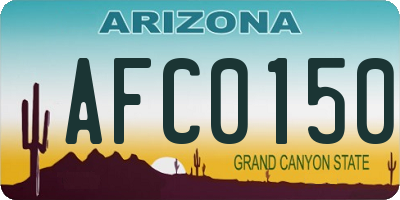 AZ license plate AFC0150