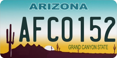 AZ license plate AFC0152