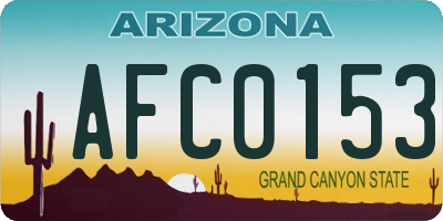 AZ license plate AFC0153