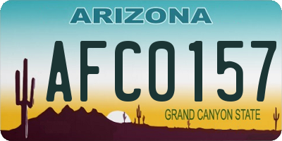 AZ license plate AFC0157