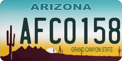 AZ license plate AFC0158
