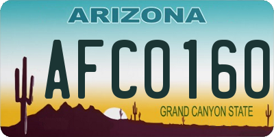 AZ license plate AFC0160