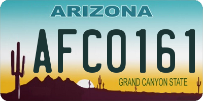 AZ license plate AFC0161