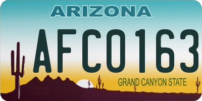 AZ license plate AFC0163