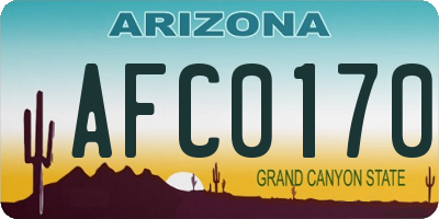AZ license plate AFC0170