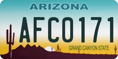AZ license plate AFC0171
