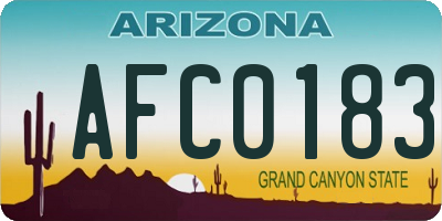 AZ license plate AFC0183