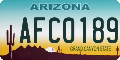 AZ license plate AFC0189