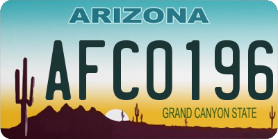 AZ license plate AFC0196
