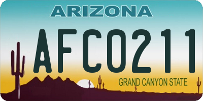AZ license plate AFC0211