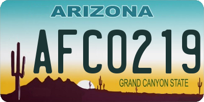 AZ license plate AFC0219