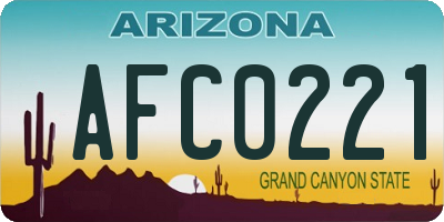 AZ license plate AFC0221